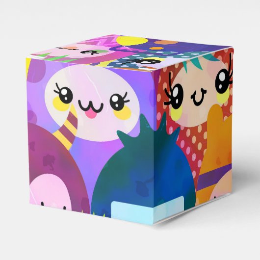 かわいいカラフルなキャラクターたち フェイバーボックス (正面サイド)