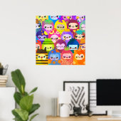 かわいいカラフルなキャラクターたち ポスター (ホームオフィス)