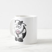 かわいいカラフルなキャラクターの乳牛 コーヒーマグカップ (正面左)
