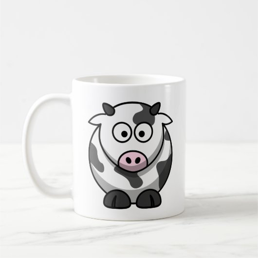 かわいいカラフルなキャラクターの乳牛 コーヒーマグカップ (左)