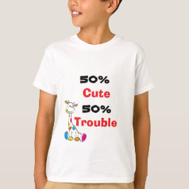 かわいいカラフルなキリン 50% トラブルアート Tシャツ