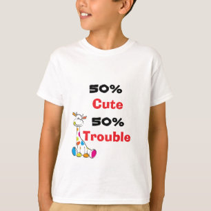 かわいいカラフルなキリン 50% トラブルアート Tシャツ