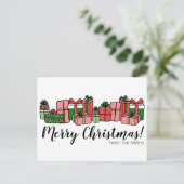 かわいいカラフルなクリスマス シーズンポストカード (スタンド正面)