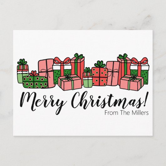 かわいいカラフルなクリスマス シーズンポストカード (正面)