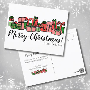 かわいいカラフルなクリスマス シーズンポストカード