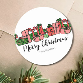 かわいいカラフルなクリスマス ラウンドシール