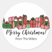 かわいいカラフルなクリスマス ラウンドシール (正面)