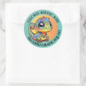 かわいいカラフルなゲコー　カスタマイズ可能なテキストオプション付き ラウンドシール (バッグ)