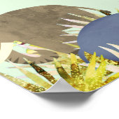 かわいいカラフルなジャングルの動物たち トロピカルベイビーシャワー ポスター (角)