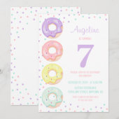 かわいいカラフルなドットデニムの子供の誕生日 招待状 (正面/裏面)