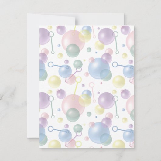 かわいいカラフルなバブルキッズ誕生日パーティー ノートカード (裏面)