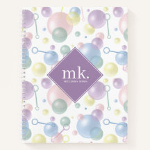 かわいいカラフルなバブルパターン モノグラム