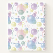 かわいいカラフルなバブルパターン モノグラム ノートブック (裏面)