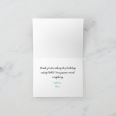 かわいいカラフルなパステルレインボーガールの写真の誕生日 サンキューカード (内部)