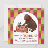 かわいいカラフルなピグミーヒポの先生への感謝 シーズンカード (正面)