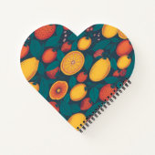 かわいいカラフルなフルーツパターン - 楽しいサマーデザイン ノートブック (裏面)