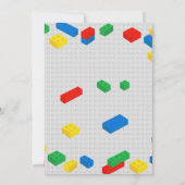 かわいいカラフルなブロック建築おもちゃの子供たち サンキューカード (裏面)