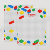 かわいいカラフルなブロック建築おもちゃ ノートカード (正面/裏面)