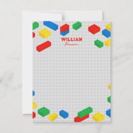 かわいいカラフルなブロック建築おもちゃ ノートカード