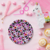 かわいいカラフルなペイズリー柄 ペーパープレート (パーティー)