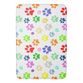 かわいいカラフルなペットの足型 バスマット (正面縦)