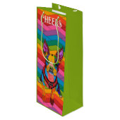 かわいいカラフルなボストンテリア ギフトバッグ (正面アングル)