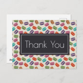 かわいいカラフルなマカロン柄のサンキュー ポストカード (正面/裏面)