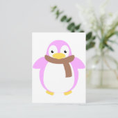 かわいいカラフルなマフラー penguin ポストカード (スタンド正面)