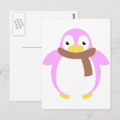 かわいいカラフルなマフラー penguin ポストカード (正面/裏面)