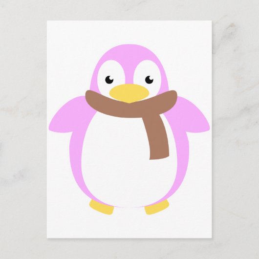 かわいいカラフルなマフラー penguin ポストカード (正面)