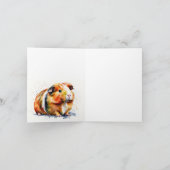 かわいいカラフルなモルモットのグリーティングカード サンキューカード (内部)