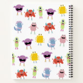 かわいいカラフルなモンスターの面白い子供アートスケッチブック ノートブック (裏面)