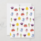 かわいいカラフルなモンスター 子供 おもしろ ノートカード (裏面)