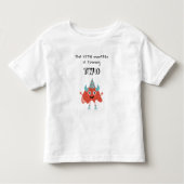 かわいいカラフルなモンスター　面白い男の子の誕生日パーティー トドラーTシャツ (正面)