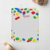 かわいいカラフルなレンガのビルディングブロック子供 ノートカード (正面/裏面インサイチュ)