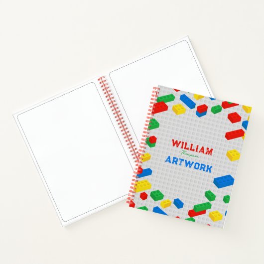 かわいいカラフルなレンガ建築ブロック子供アートワーク ノートブック (内部)