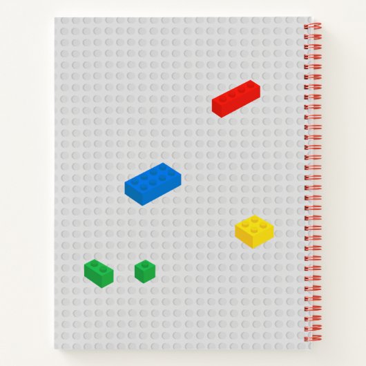 かわいいカラフルなレンガ建築ブロック子供アートワーク ノートブック (裏面)