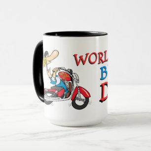 かわいいカラフルな世界一のバイク乗りパパ マグカップ