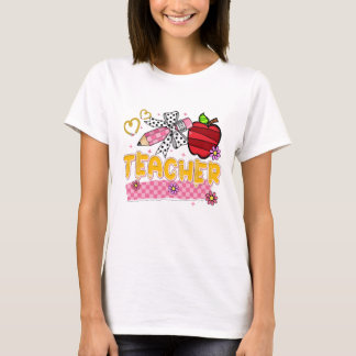 かわいいカラフルな先生のタイポグラフィTシャツ Tシャツ