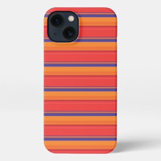 かわいいカラフルな夏のストライプ iPhoneケース (裏面)