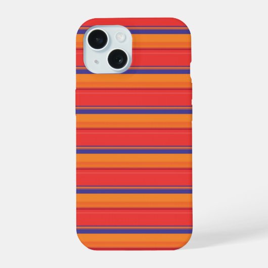 かわいいカラフルな夏のストライプ iPhone 15ケース (裏面)