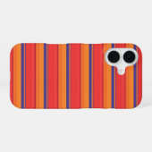 かわいいカラフルな夏のストライプ iPhone 16ケース (裏面横)