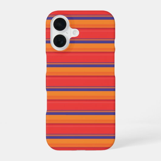 かわいいカラフルな夏のストライプ iPhone 16ケース (裏面)