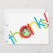 かわいいカラフルな子供の写真ありがとうカード サンキューカード (正面)