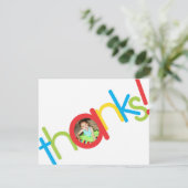 かわいいカラフルな子供の写真ありがとうカード サンキューカード (スタンド正面)