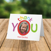 かわいいカラフルな子供の写真ありがとうカード サンキューカード