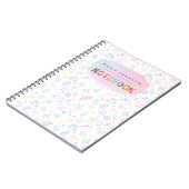 かわいいカラフルな子供の名前の明るい虹の色 ノートブック (左側)