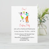 かわいいカラフルな家族と友達のクリスマス 招待状 (スタンド正面)