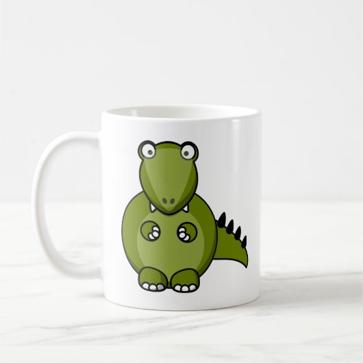 かわいいカラフルな恐竜 コーヒーマグカップ (左)