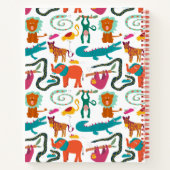 かわいいカラフルな抽象動物の子供アートスケッチ ノートブック (裏面)